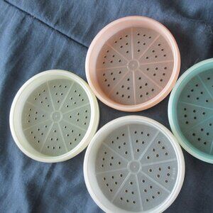 vintage Tupperware #567: Wagon Wheel Coasters set of 4 - assorted colors